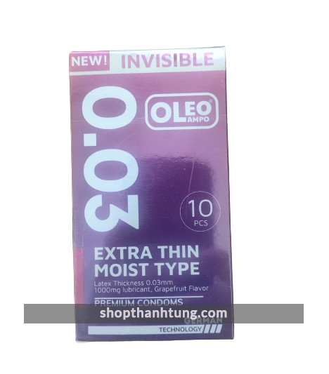 BAO CAO SU OLEO INVISIBLE EXTRA THIN 003 HỘP 10 CÁI